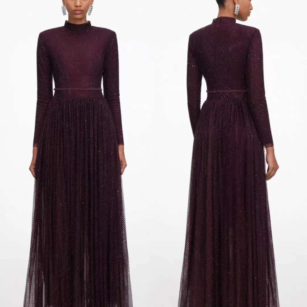 Women diamond pleated long dress long sleeve fashion luxury party maxi dress
Women diamond pleated long dress long sleeve fashion luxury party maxi dress