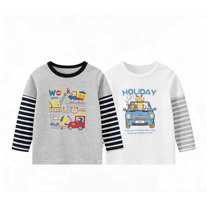 2-7Y Pure Cotton Spliced Puppy Engineering Car Four Season New Korean Version Baby Clothes Round Neck Long Sleeved Spliced 2PS
2-7Y Pure Cotton Spliced Puppy Engineering Car Four Season New Korean Version Baby Clothes Round Neck Long Sleeved Spliced 2PS