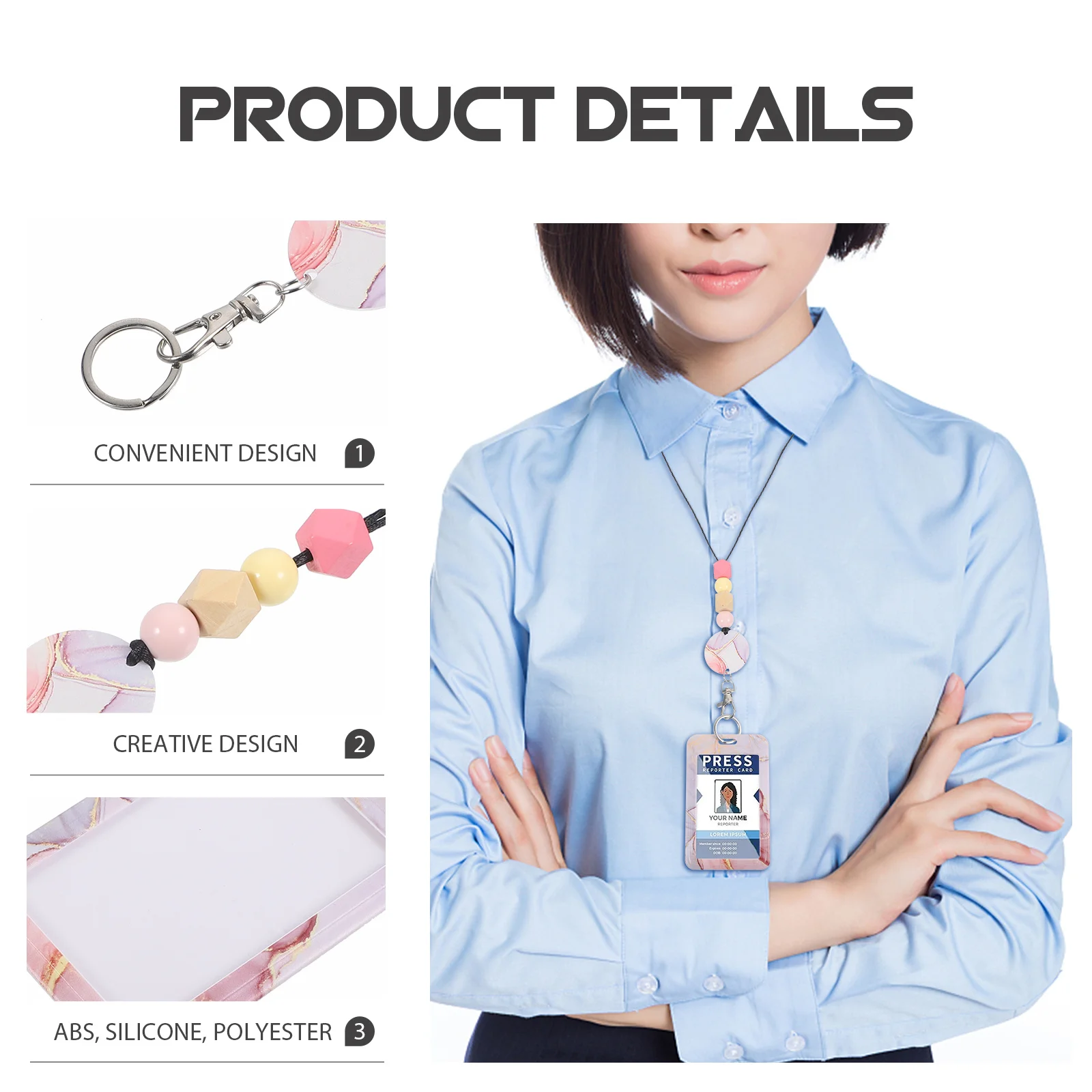 Beaded Lanyard Clamp Lanyards Card Holder Badge Work Cards Cover Sleeve Cleanse Id Name Office
Beaded Lanyard Clamp Lanyards Card Holder Badge Work Cards Cover Sleeve Cleanse Id Name Office