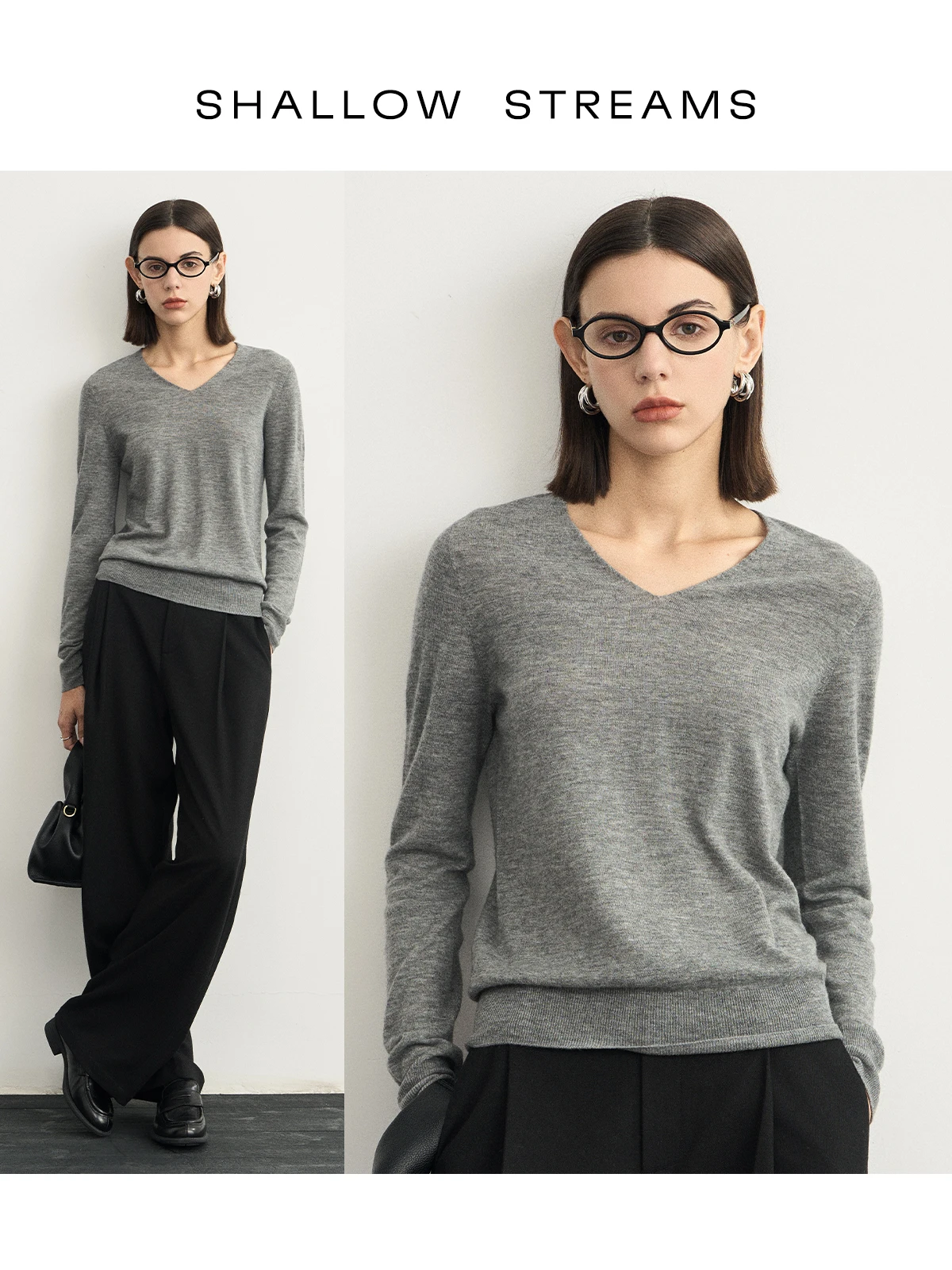 Soft Pure Wool Knitted Sweater V-Neck Women's Base Shirt Spring Autumn Comfortable Skin-Friendly Premium Spun Wool Sweater
Soft Pure Wool Knitted Sweater V-Neck Women's Base Shirt Spring Autumn Comfortable Skin-Friendly Premium Spun Wool Sweater