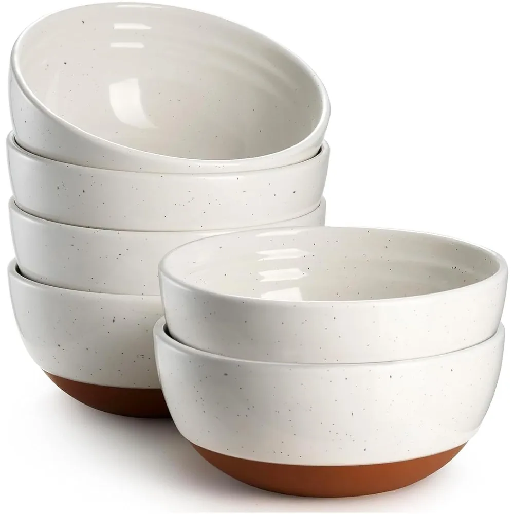 23 OZ Ceramic Bowls Set of 6 - Alabaster White Bowls with Distributed Specks - Perfect for Soup, Cereal, Oatmeal, Fruit, Rice -
23 OZ Ceramic Bowls Set of 6 - Alabaster White Bowls with Distributed Specks - Perfect for Soup, Cereal, Oatmeal, Fruit, Rice -