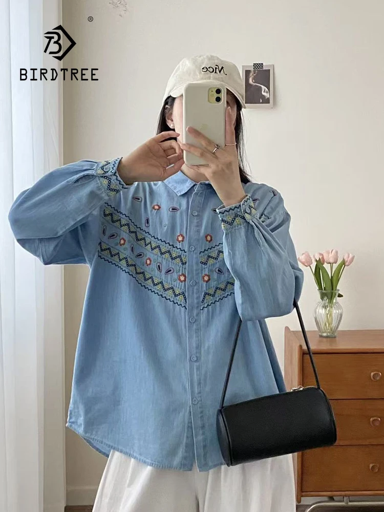 New 2026 Autumn Women Denim Long Sleeve Shirt, Turn-down Collar Embroidery, Mori Girl French Sweet Casual Loose Blouse T67118CC
New 2026 Autumn Women Denim Long Sleeve Shirt, Turn-down Collar Embroidery, Mori Girl French Sweet Casual Loose Blouse T67118CC