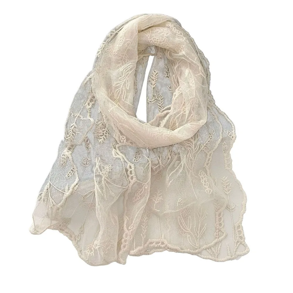 Elegant Long Lace Scarf Breathable Flower Embroidered Neck Protection Scarf Lightweight Solid Color Shawl Headscarf Summer
Elegant Long Lace Scarf Breathable Flower Embroidered Neck Protection Scarf Lightweight Solid Color Shawl Headscarf Summer