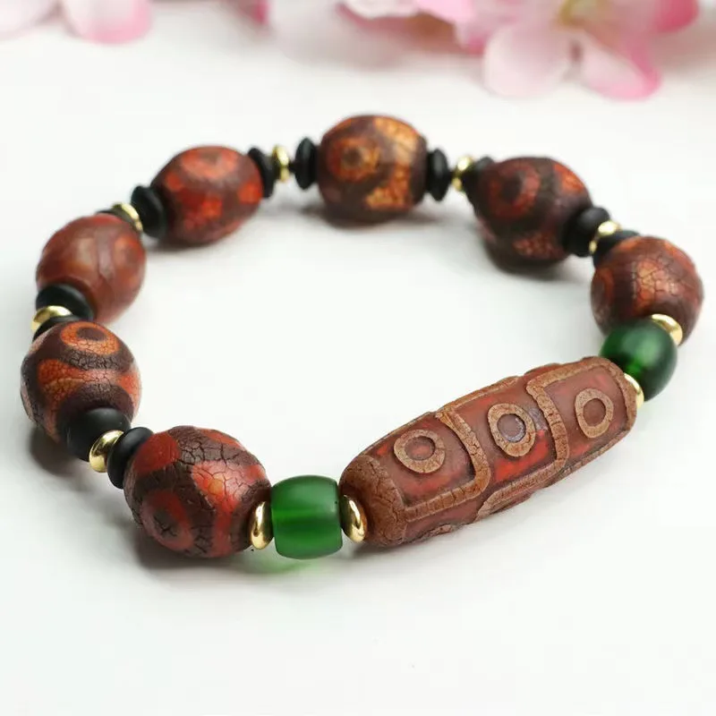 Девятиглазый браслет из агата с бусинами Dzi Lucky Charm, ювелирные изделия
Девятиглазый браслет из агата с бусинами Dzi Lucky Charm, ювелирные изделия