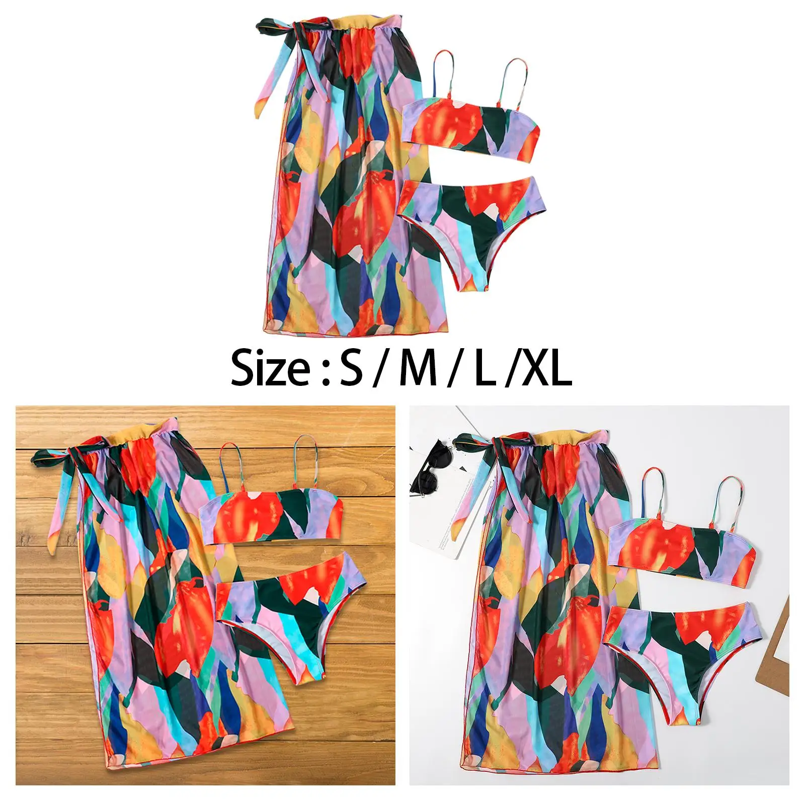 Women Bikini Sets with Cover up Skirt Bikini Swimsuit Halter Bikini Beachwear
Women Bikini Sets with Cover up Skirt Bikini Swimsuit Halter Bikini Beachwear