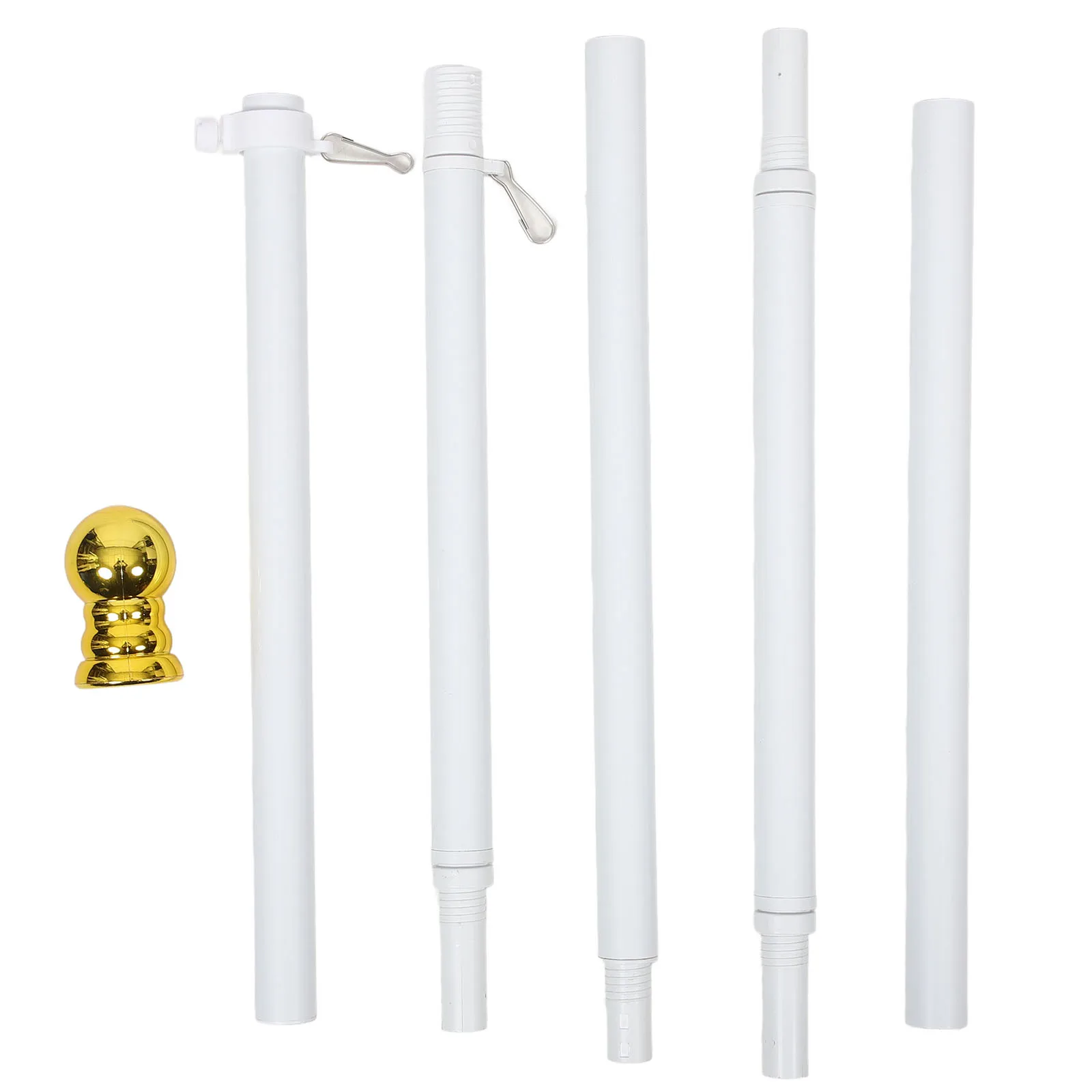 Aluminum Alloy Flagpole 5 Sections 6ft White Rotatable Garden House Roof Rustproof Outdoor Camping Practical
Aluminum Alloy Flagpole 5 Sections 6ft White Rotatable Garden House Roof Rustproof Outdoor Camping Practical