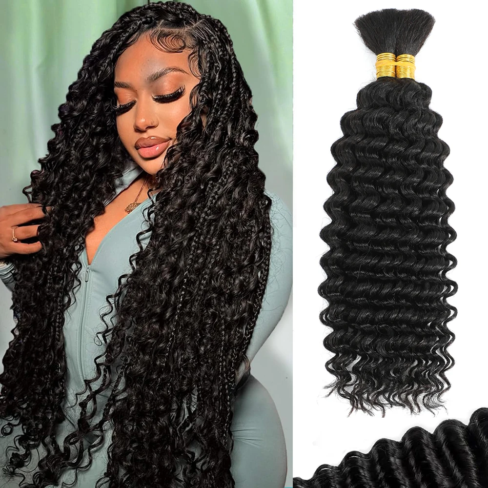 Human Braiding Hair for Boho Braids 100g Deep Wave Bulk No Weft Human Hair Bundles For Braiding Brazilian Human Hair Extensions
Human Braiding Hair for Boho Braids 100g Deep Wave Bulk No Weft Human Hair Bundles For Braiding Brazilian Human Hair Extensions