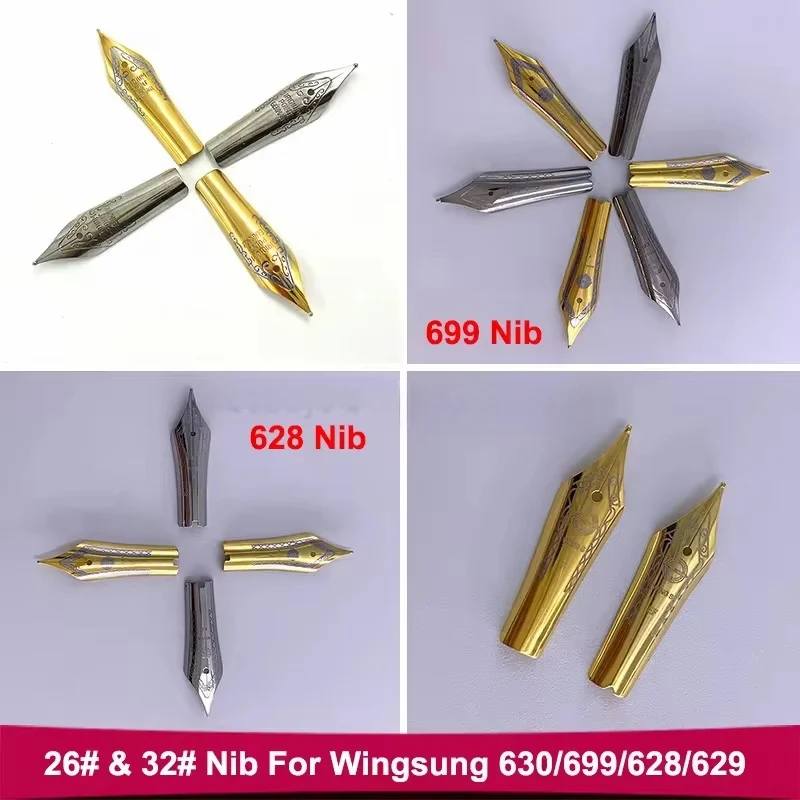 26# 32# Wingsung 699 Fountain Pen Nibs Spare Pen Nibs Original EF/F/M Size for 699/630/629 Golden / Silver Color
26# 32# Wingsung 699 Fountain Pen Nibs Spare Pen Nibs Original EF/F/M Size for 699/630/629 Golden / Silver Color