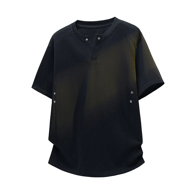 V Neck Minimalist Short Sleeve T Shirt Men Summer Loose Plus Size Trendy High End Rivet Decorated Versatile Korean Style Top
V Neck Minimalist Short Sleeve T Shirt Men Summer Loose Plus Size Trendy High End Rivet Decorated Versatile Korean Style Top