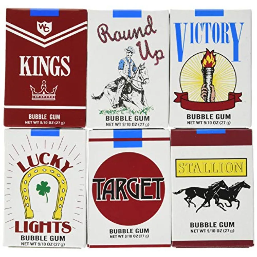 Bubble Gum Cigarettes, 24 count display box
Bubble Gum Cigarettes, 24 count display box