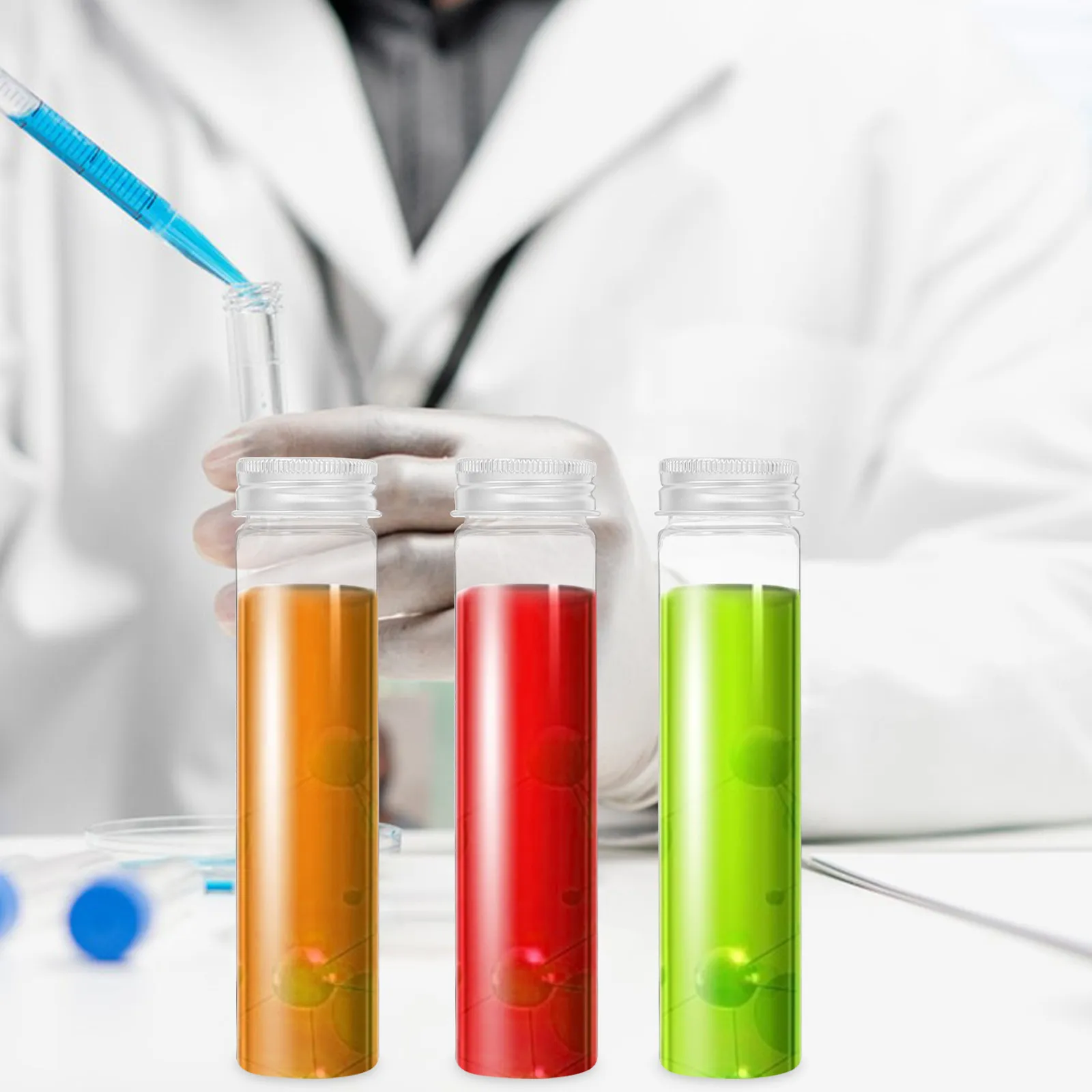 16Pcs Plastic Test Tubes Screw Caps Clear Small Vials for Liquid Powder Sampling Lab Storage Bottles Laboratory Use
16Pcs Plastic Test Tubes Screw Caps Clear Small Vials for Liquid Powder Sampling Lab Storage Bottles Laboratory Use