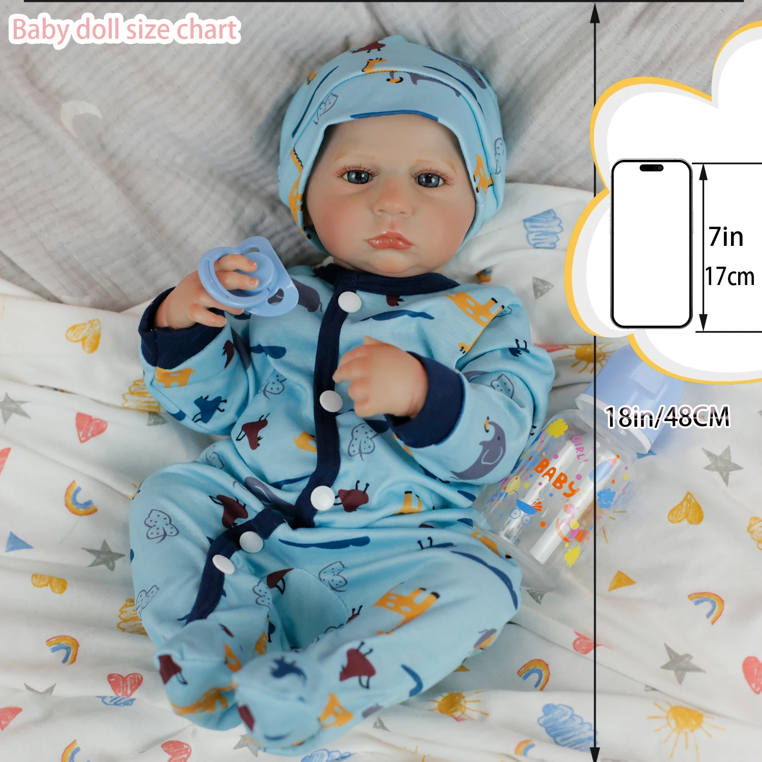 18inch Newborn Reborn Baby Dolls Cameron Full Vinyl Soft Body 3D Skin with Hand-Draw Hair Visible Vein Collectible Art Doll Gift
18inch Newborn Reborn Baby Dolls Cameron Full Vinyl Soft Body 3D Skin with Hand-Draw Hair Visible Vein Collectible Art Doll Gift