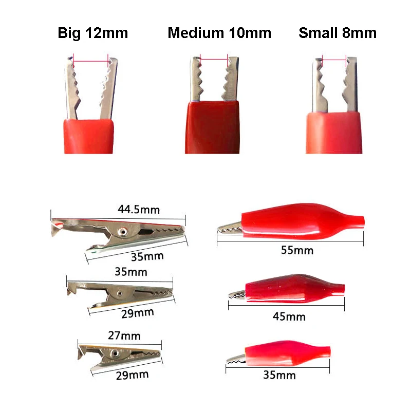 10pcs Alligator clip sheath power clip test clip high quality alligator clip battery clip large medium small
10pcs Alligator clip sheath power clip test clip high quality alligator clip battery clip large medium small