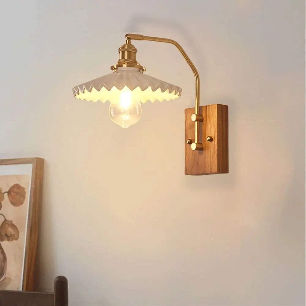 Modern Luxury Retro Wooden Wall Lamp Vintage AC110-265V Nordic Glass Wall Sconce Glass/Ceramic Lampshade Walnut
Modern Luxury Retro Wooden Wall Lamp Vintage AC110-265V Nordic Glass Wall Sconce Glass/Ceramic Lampshade Walnut