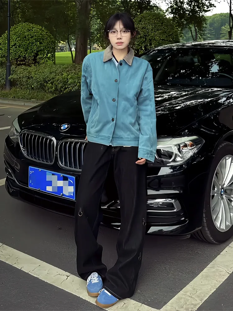 Waed Denim Workwear Jaet ort Boxy Sle Men Women Autumn Couple Outerwear Cleanfit Vintage Look Youth Faion
Waed Denim Workwear Jaet ort Boxy Sle Men Women Autumn Couple Outerwear Cleanfit Vintage Look Youth Faion