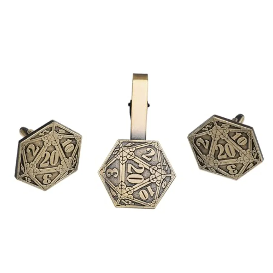 Stylish DD D20 Cufflinks Tie Clip Gift Set - Perfect RPG Gamer's Accessory Set
Stylish DD D20 Cufflinks Tie Clip Gift Set - Perfect RPG Gamer's Accessory Set