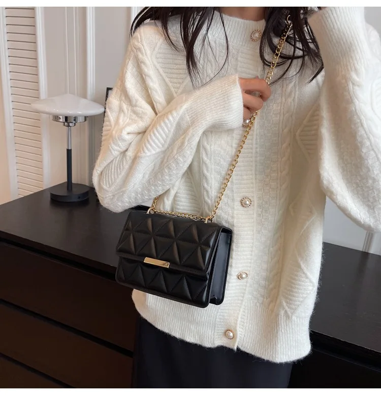 Women Quilted Chain Crossbody Bag Fashion Small Square Shoulder Purse Multi Color Casual Daily Handbag Women Quilted Chain Crossbody Bag Fashion Small Square Shoulder Purse Multi Color Casual Daily Handbag