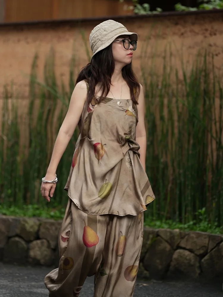 Cloud Mist Original Design Retro Print ter Vest Women's Faion Summer Slim Fit Copper Ammonia Fiber 00% Polyester
Cloud Mist Original Design Retro Print ter Vest Women's Faion Summer Slim Fit Copper Ammonia Fiber 00% Polyester