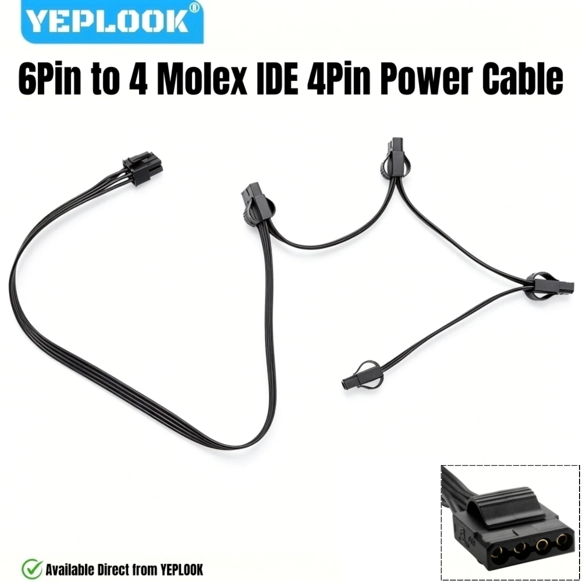 6Pin to 4 Molex, Peripheral PATA IDE 4Pin Power Cable for Corsair HX1500i, HX1200i, HX1000i, HX850i, HX750i HX-i Modular Powers
6Pin to 4 Molex, Peripheral PATA IDE 4Pin Power Cable for Corsair HX1500i, HX1200i, HX1000i, HX850i, HX750i HX-i Modular Powers