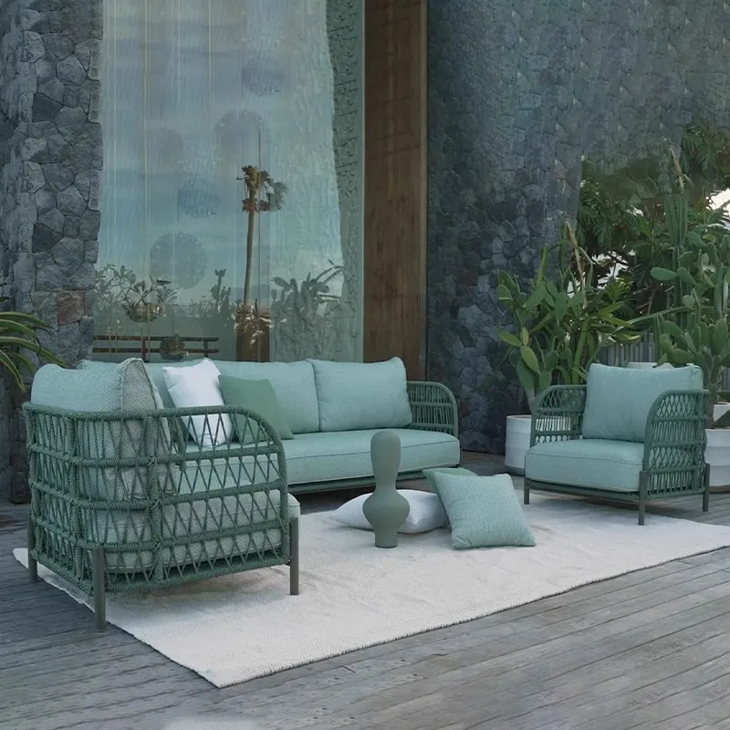 Outdoor Sofa Combination Outdoor Courtyard Creative Hotel Clubhouse B & B Villa Terrace Living Room Rattan Chair Rattan
Outdoor Sofa Combination Outdoor Courtyard Creative Hotel Clubhouse B & B Villa Terrace Living Room Rattan Chair Rattan