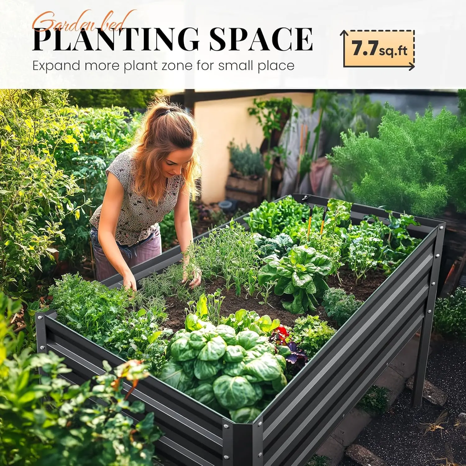 Large Raised Garden Bed with Legs, 48x24x32in Galvanized Metal Elevated Planter Box, Heavy Duty Standing Growing Bed for Vegetables, 400lbs Capacity, Dark Grey
Large Raised Garden Bed with Legs, 48x24x32in Galvanized Metal Elevated Planter Box, Heavy Duty Standing Growing Bed for Vegetables, 400lbs Capacity, Dark Grey