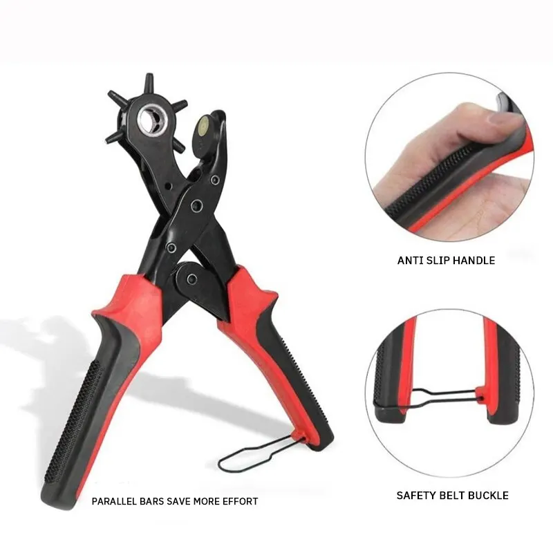 New Belt Puncher 6 Round Holes Multifunctional Belt Belt Luggage Plastic Products Leather Paper Card Punch Hole Punch Pliers
New Belt Puncher 6 Round Holes Multifunctional Belt Belt Luggage Plastic Products Leather Paper Card Punch Hole Punch Pliers