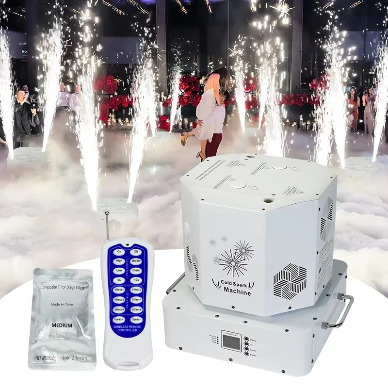 Event Party Stage Wedding Decoration DJ Spinning Sparkler Machine Dual Head Rotation Wireless DMX Fire works Cold Spark Machine
Event Party Stage Wedding Decoration DJ Spinning Sparkler Machine Dual Head Rotation Wireless DMX Fire works Cold Spark Machine