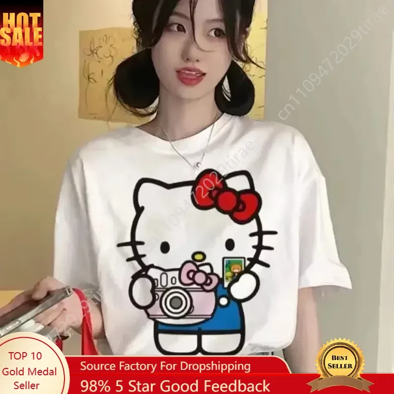 Kawaii Hello Kitty Y2K Korea Cotton Tops Anime Cute Summer Loose Women Couple Fashion Loose Comfortable Cotton T-Shirt Cosplay
Kawaii Hello Kitty Y2K Korea Cotton Tops Anime Cute Summer Loose Women Couple Fashion Loose Comfortable Cotton T-Shirt Cosplay