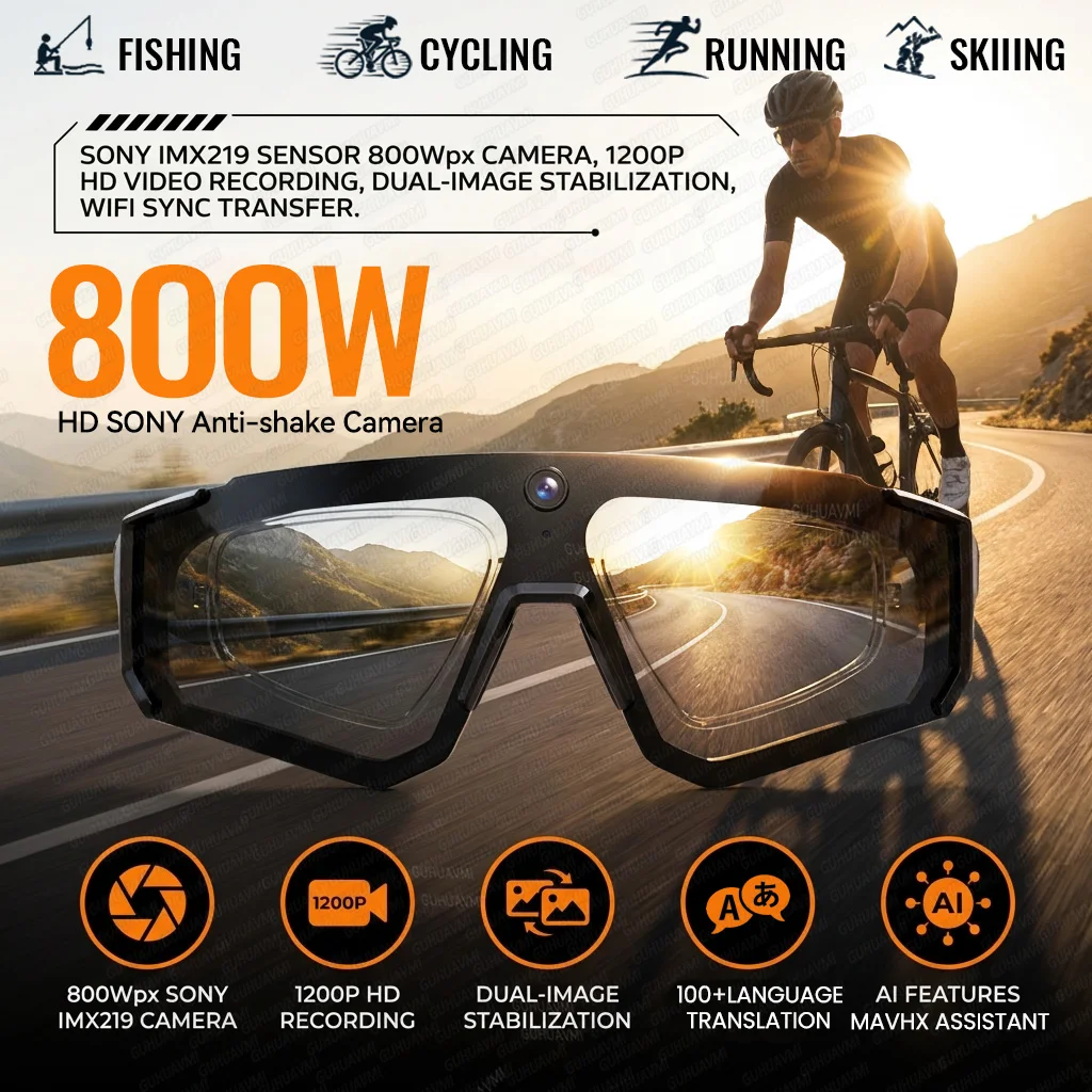 2026 New 800W Pixel HD Camera Smart Cycling Glasses Men 1200P Video Recording AI Wake-up Goggles Music Bluetooth Audio Sunglasse
2026 New 800W Pixel HD Camera Smart Cycling Glasses Men 1200P Video Recording AI Wake-up Goggles Music Bluetooth Audio Sunglasse