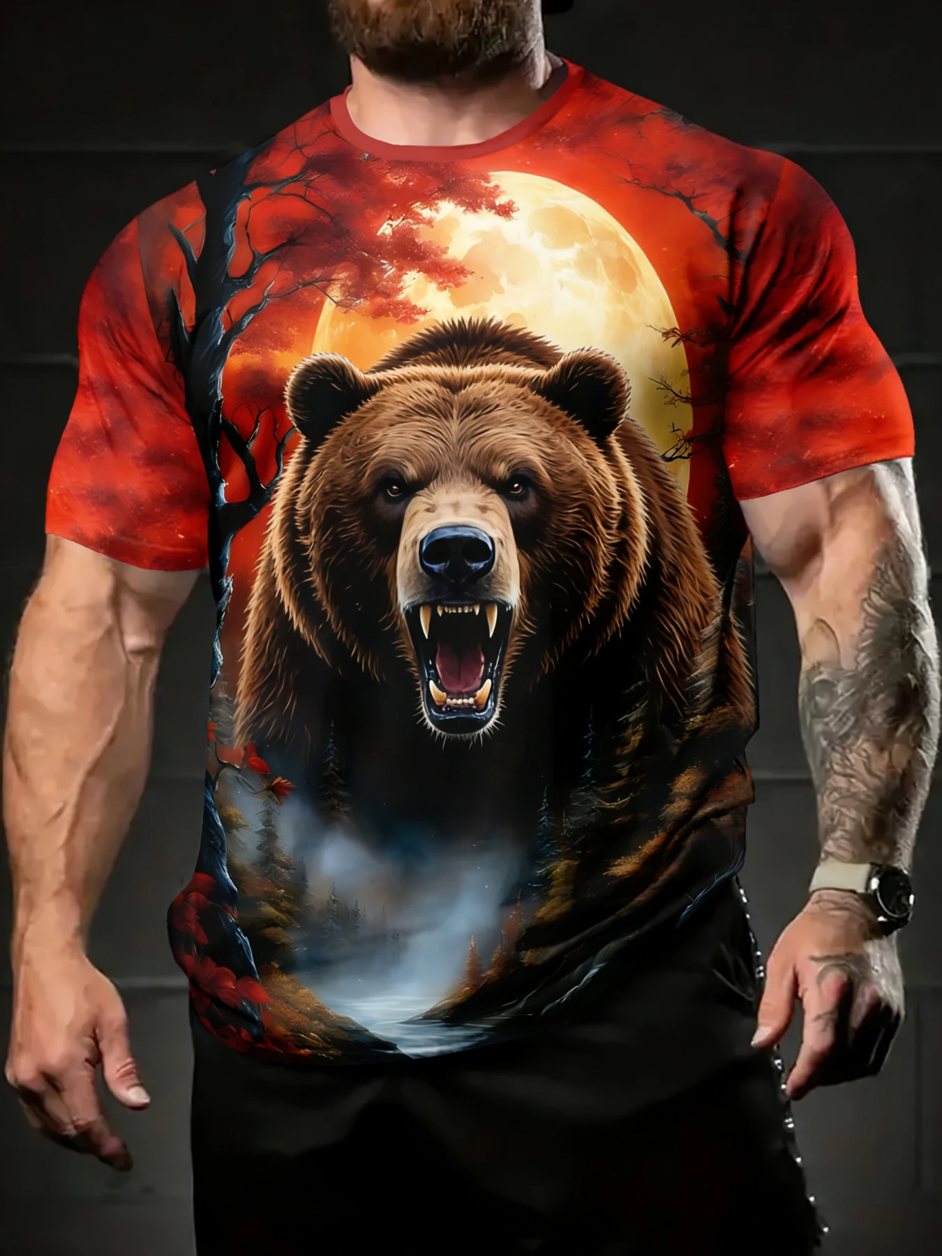 Street trend men's clothing 3D digital printed animal graphic t shirts loose and breathable round neck short sleeved top for men
Street trend men's clothing 3D digital printed animal graphic t shirts loose and breathable round neck short sleeved top for men