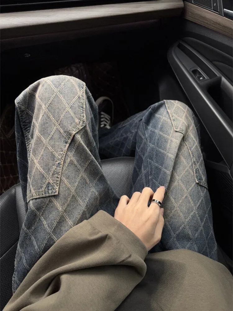 Cleanfit Men's Autumn Winter Diamond Pattern Embroidered Denim Jeans Flared Floor-Length American High Street Sle Straight Leg
Cleanfit Men's Autumn Winter Diamond Pattern Embroidered Denim Jeans Flared Floor-Length American High Street Sle Straight Leg