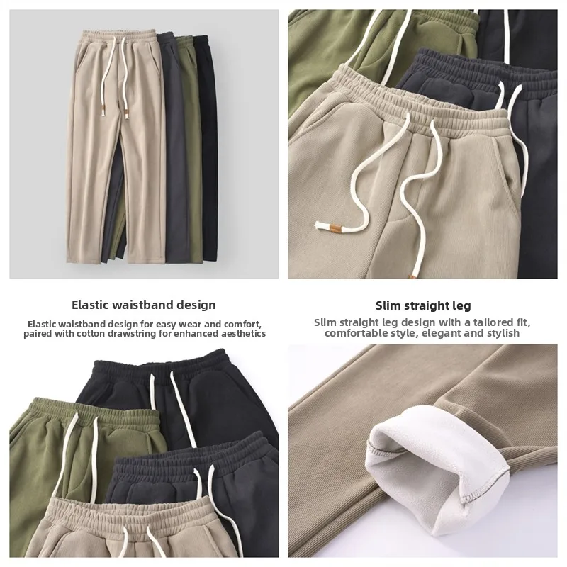 American Style Thickened Fleece Lined Winter Casual Pants Simple Drapey Warm Men's Straight Leg Trousers Youth Active Style
American Style Thickened Fleece Lined Winter Casual Pants Simple Drapey Warm Men's Straight Leg Trousers Youth Active Style