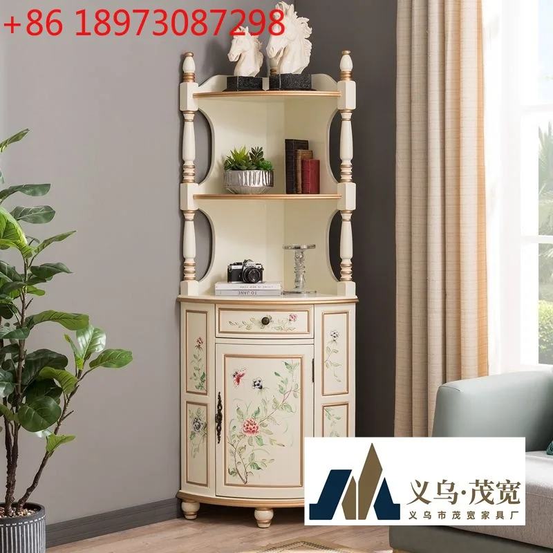 European corner cabinet solid wood rural porch cabinet corner storage bookshelf
European corner cabinet solid wood rural porch cabinet corner storage bookshelf