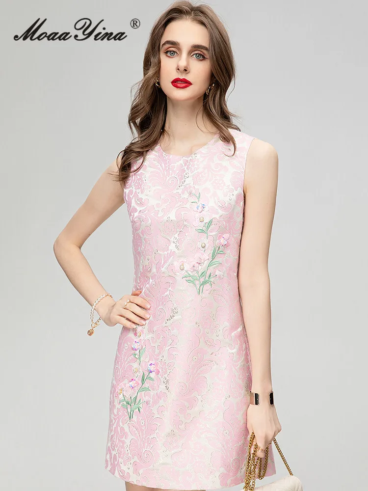 MoaaYina Spring Fashion Runway Elegant Print Vest Dress Women's O Neck Embroidery Sequins Pearl High Waist Slim Mini Short Dress
MoaaYina Spring Fashion Runway Elegant Print Vest Dress Women's O Neck Embroidery Sequins Pearl High Waist Slim Mini Short Dress