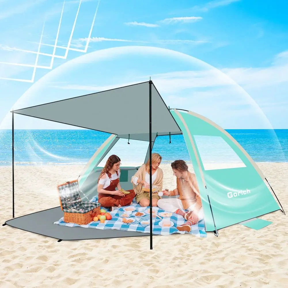 Large Beach Tent With Canopy UPF 50 Sun Shade For 38 People, Portable Windproof Shelter With Double Doors, Perfect For Beach, C
Large Beach Tent With Canopy UPF 50 Sun Shade For 38 People, Portable Windproof Shelter With Double Doors, Perfect For Beach, C