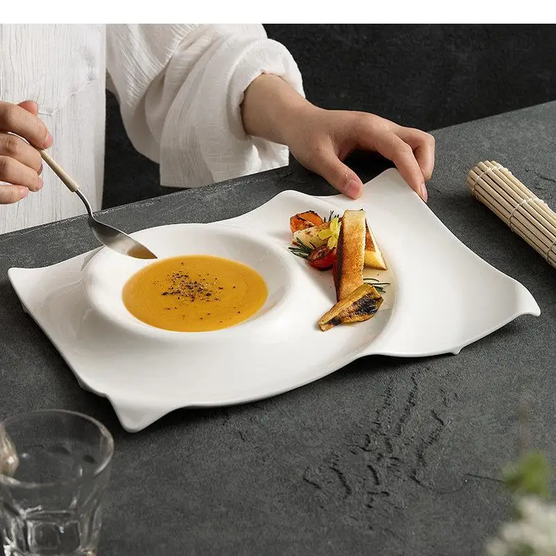 Ceramic Dinner Plate Restaurant Irregular Thick Soup Pure White Dessert Snack Dish Pasta Plates Household Tableware
Ceramic Dinner Plate Restaurant Irregular Thick Soup Pure White Dessert Snack Dish Pasta Plates Household Tableware