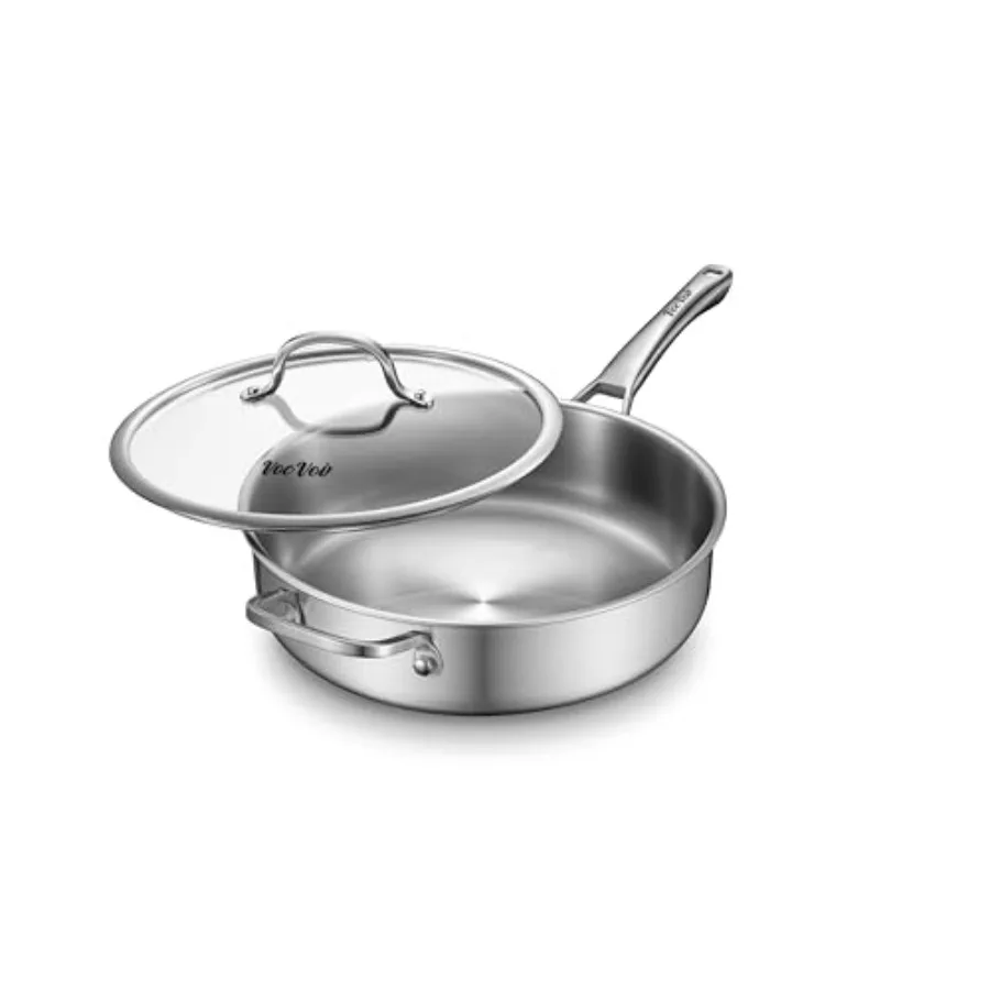 Stainless Steel Pan with Lid 6 QT Stainless Steel Saute Pan 12 Inch Frying Pan PFOA and PTFE Free Tri-Ply Skillet Stainless Ste
Stainless Steel Pan with Lid 6 QT Stainless Steel Saute Pan 12 Inch Frying Pan PFOA and PTFE Free Tri-Ply Skillet Stainless Ste
