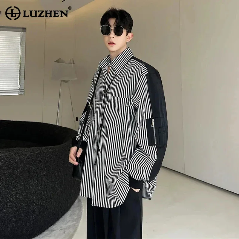 LUZHEN Stripe Splicing Design Fashion Long Sleeve Shirt Original New Personalized Trendy Street High Quality Men's Tops LZ3325
LUZHEN Stripe Splicing Design Fashion Long Sleeve Shirt Original New Personalized Trendy Street High Quality Men's Tops LZ3325