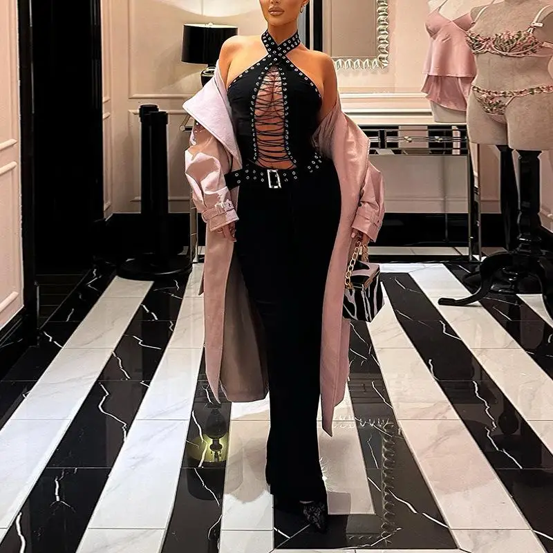 Women's Chicken Eye Strap Jumpsuit Long Pants Middle Waist Design Fashionable And Stylish Female Clothing No Brand Registered
Women's Chicken Eye Strap Jumpsuit Long Pants Middle Waist Design Fashionable And Stylish Female Clothing No Brand Registered