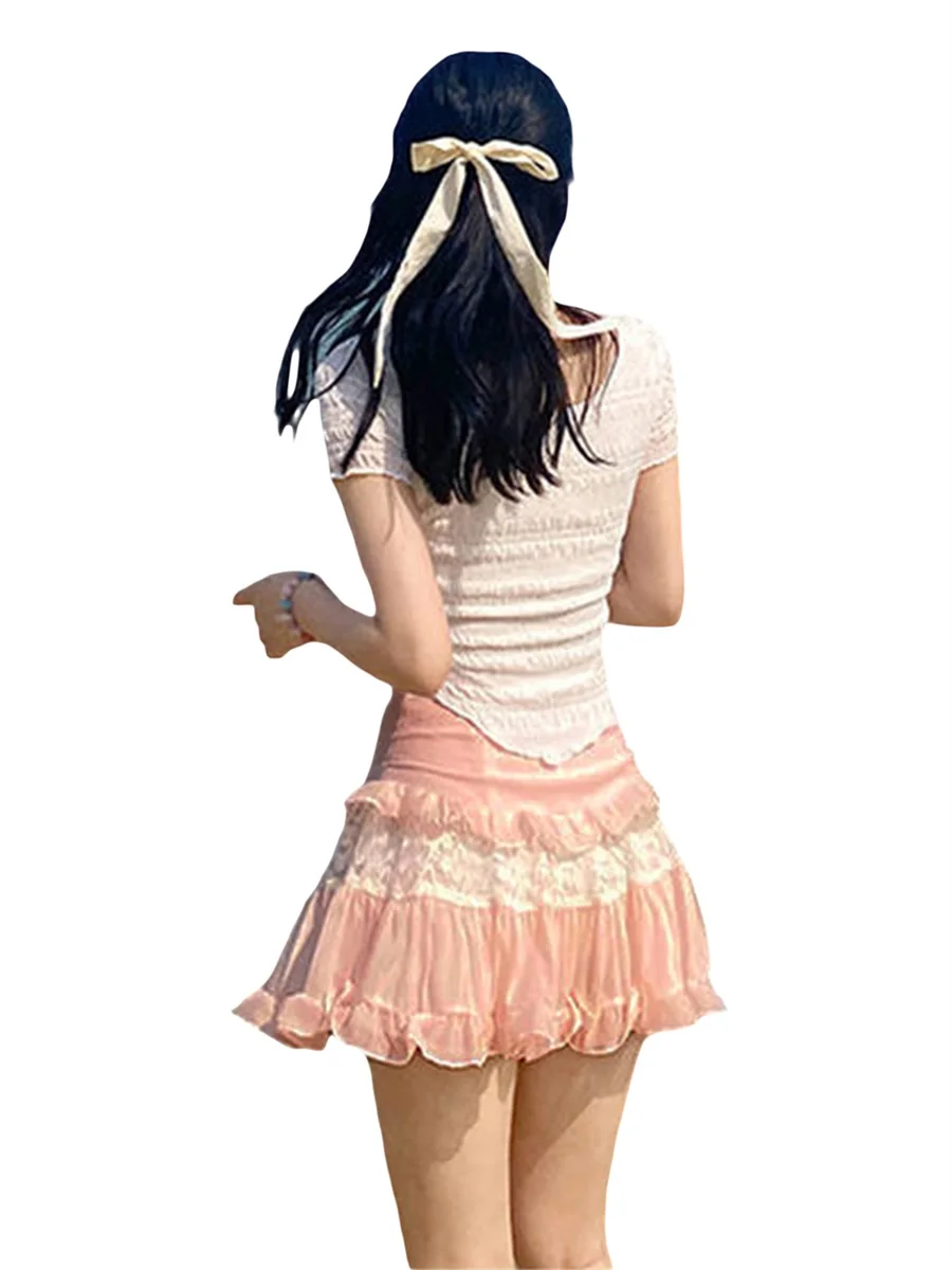 Women s Y2k Summer Mini Skirt Lace Ruffle Asymmetrical Hem Short Pleated Skirt Summer Fairycore Skirt Streetwear
Women s Y2k Summer Mini Skirt Lace Ruffle Asymmetrical Hem Short Pleated Skirt Summer Fairycore Skirt Streetwear