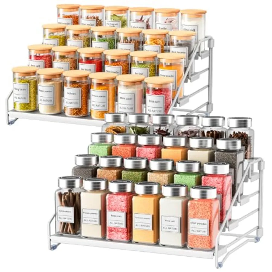 4 Tier Spice Rack Organizer, Spice Organization for Cabinet, Pantry, Countertop, Tiered Spice Rack Easy Visibility, Depth Expan
4 Tier Spice Rack Organizer, Spice Organization for Cabinet, Pantry, Countertop, Tiered Spice Rack Easy Visibility, Depth Expan