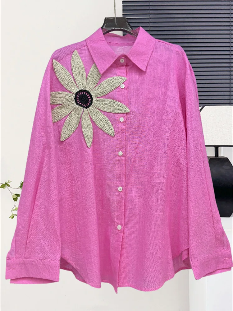 2025 Spring New Fashion Casual Shirt Top Heavy Industry Flower Inlaid Diamond Loose Shirt Unique Design Sense Shirt
2025 Spring New Fashion Casual Shirt Top Heavy Industry Flower Inlaid Diamond Loose Shirt Unique Design Sense Shirt