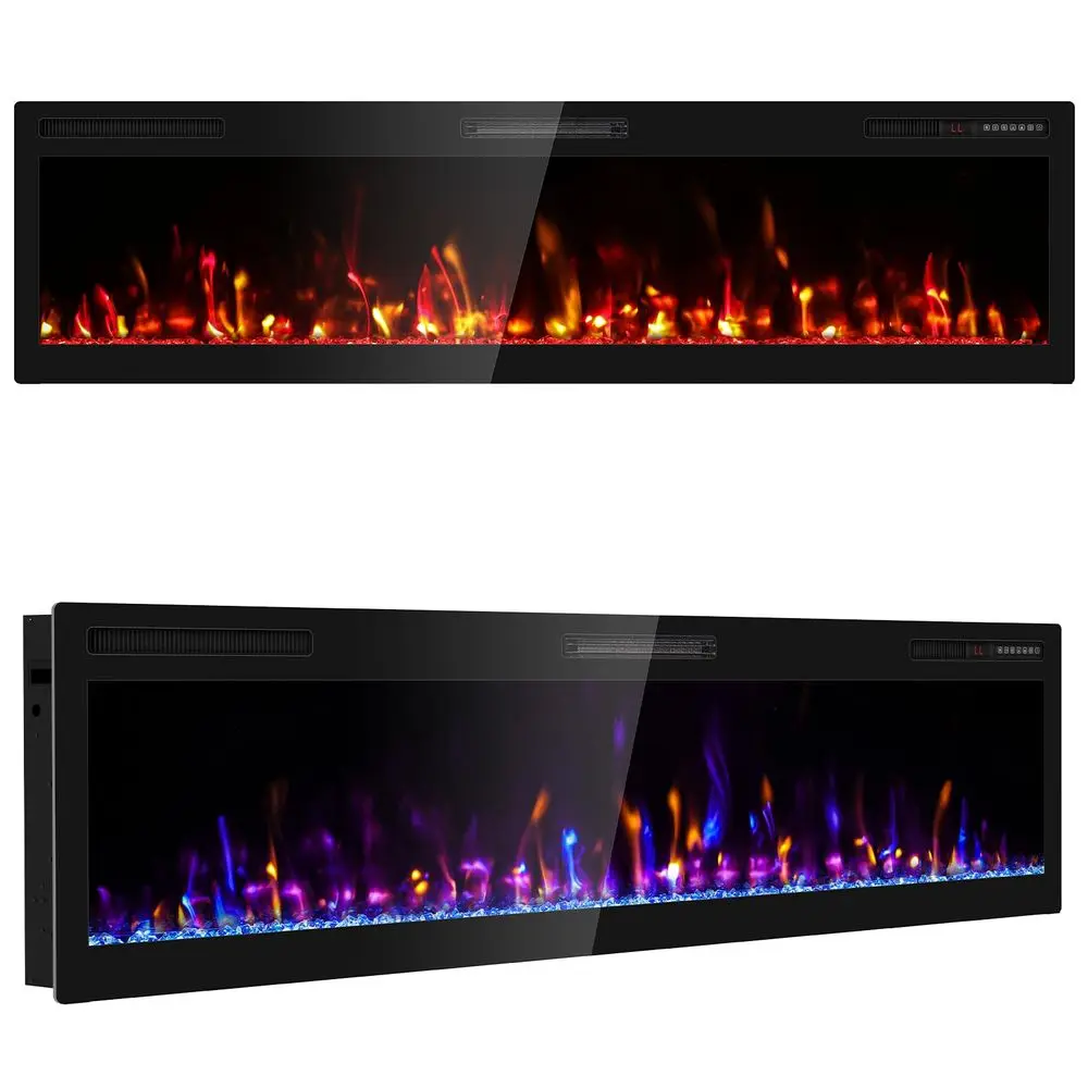 68 Inch Electric Fireplace Wall Mounted and Recessed with Remote Control, Color Adjustable Realistic Flame W Timer 1500 750W 40
68 Inch Electric Fireplace Wall Mounted and Recessed with Remote Control, Color Adjustable Realistic Flame W Timer 1500 750W 40