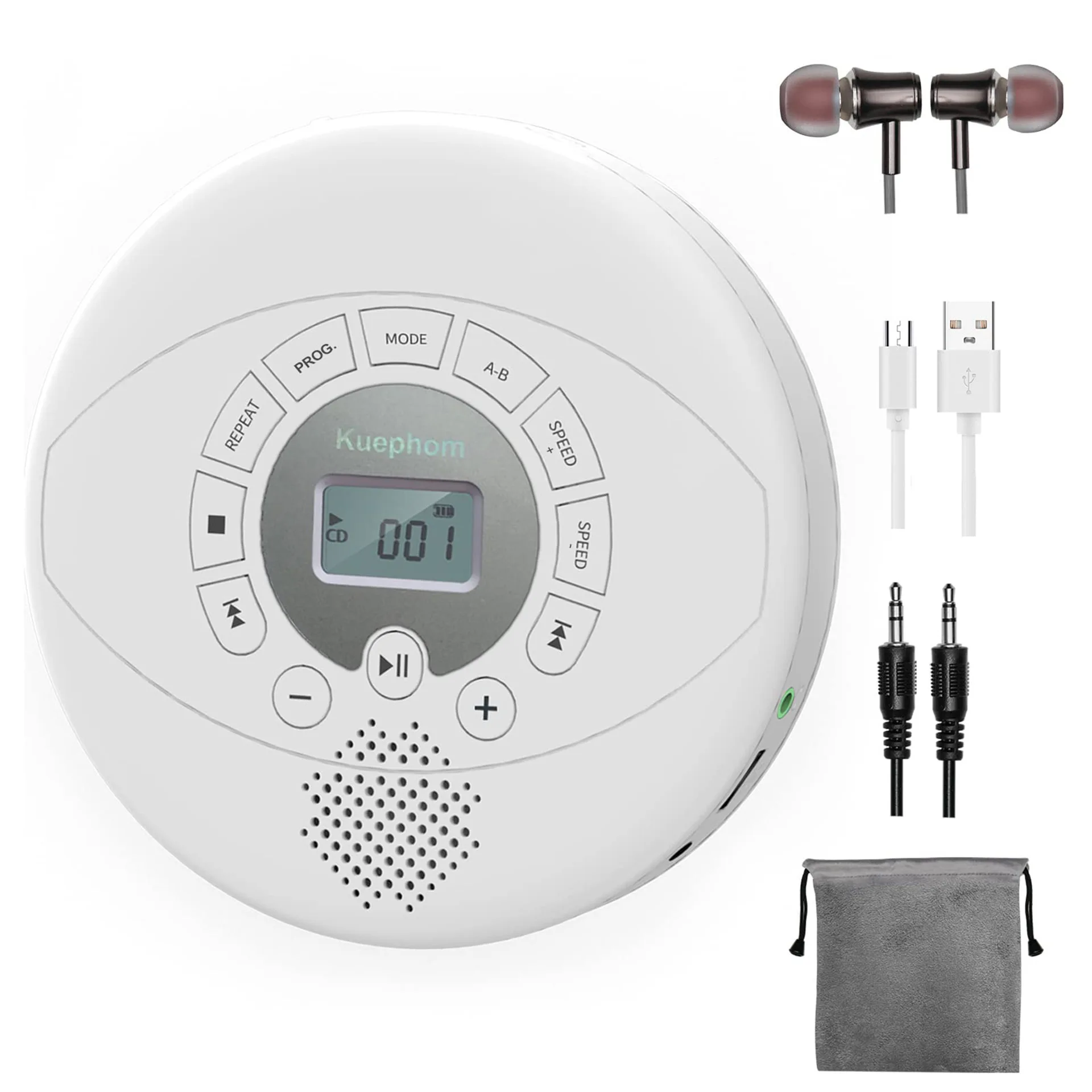 New Portable CD Player Bluetooth CD Walkman Discman Built in Speakers Rechargeable Music Reproductor with USB/AUX/Headphone Port
New Portable CD Player Bluetooth CD Walkman Discman Built in Speakers Rechargeable Music Reproductor with USB/AUX/Headphone Port