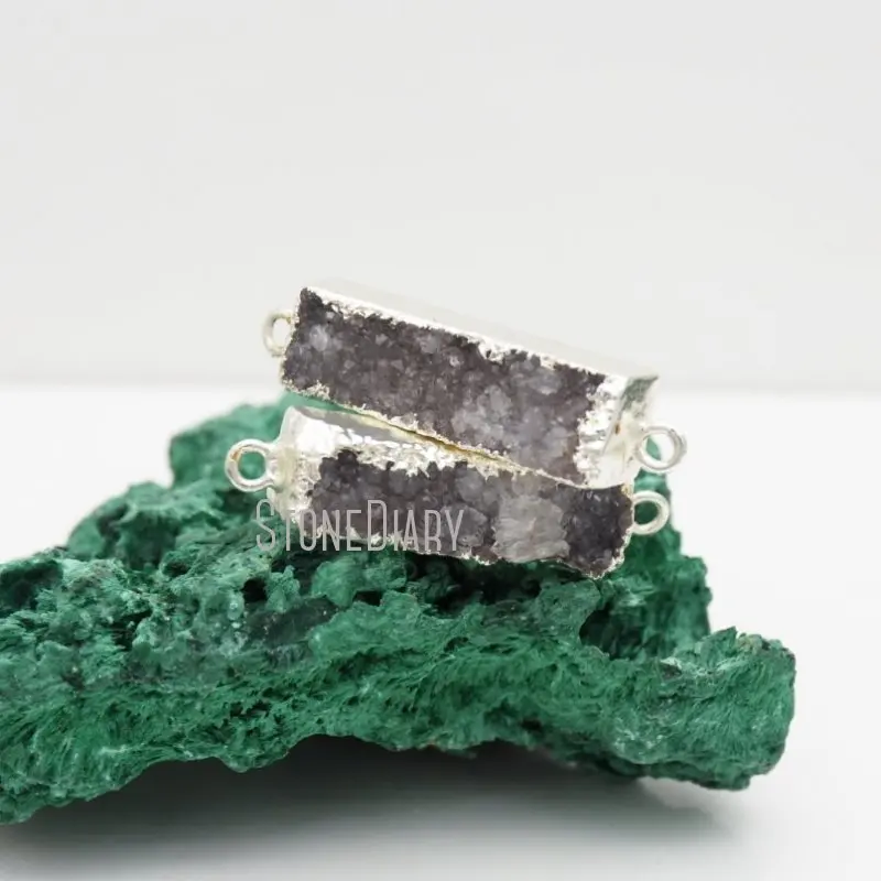 PC42538 Black Agate Druzy Drusy Pendant Connector Rectangle Silver Plated For Jewelry Making Accessories
PC42538 Black Agate Druzy Drusy Pendant Connector Rectangle Silver Plated For Jewelry Making Accessories