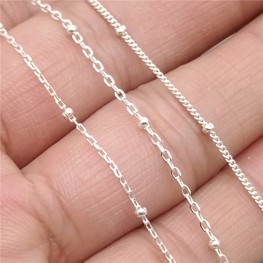 Sterling Silver Unfinished Satellite Chain 925 Silver Curb Cable Chain w/ Beads 1mm 1.3mm
Sterling Silver Unfinished Satellite Chain 925 Silver Curb Cable Chain w/ Beads 1mm 1.3mm