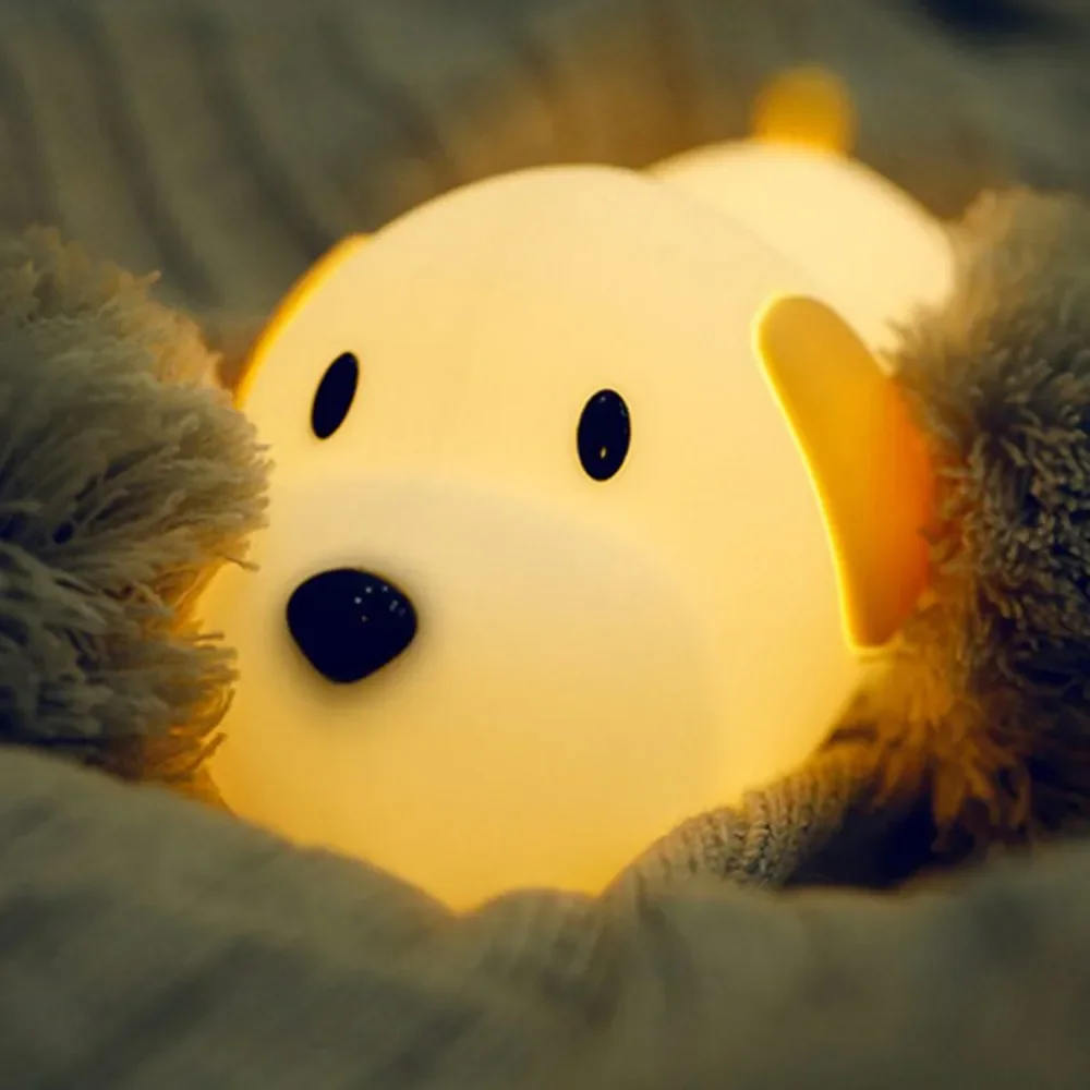 Silicone Dog LED Night Light Touch Sensor 2 Colors Dimmable Timer USB Rechargeable Bedside Puppy Lamp for Children Baby Gift Led
Silicone Dog LED Night Light Touch Sensor 2 Colors Dimmable Timer USB Rechargeable Bedside Puppy Lamp for Children Baby Gift Led