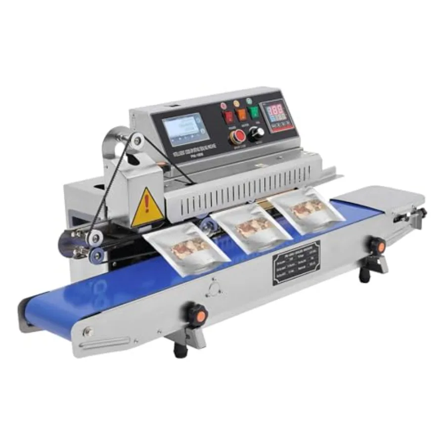 Fully automatic inkjet printed continuous sealing machine PM-1800 for packaging applications, stainless steel construction, sil
Fully automatic inkjet printed continuous sealing machine PM-1800 for packaging applications, stainless steel construction, sil