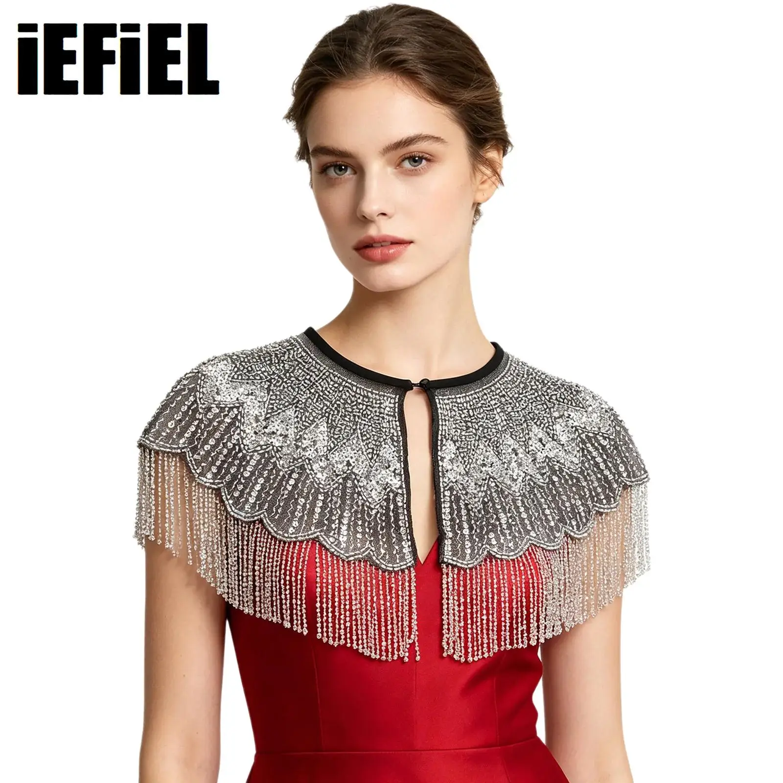 Women Sequins Shawl Wraps Beaded Flapper Evening Shawls Elegant Short Cloak Cover Up Wraps Shrug for Formal Evening Dresses
Women Sequins Shawl Wraps Beaded Flapper Evening Shawls Elegant Short Cloak Cover Up Wraps Shrug for Formal Evening Dresses