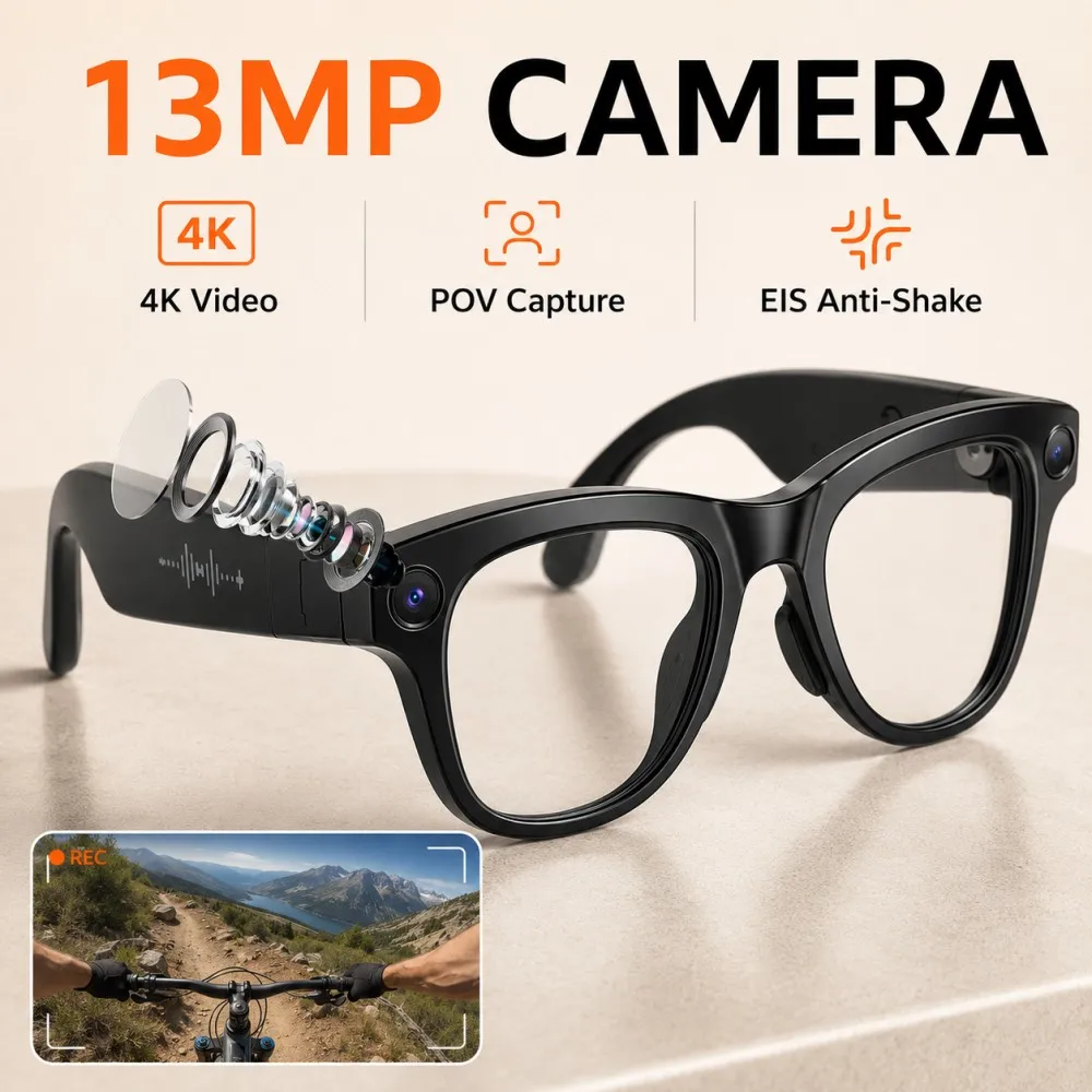 New AI Smart Glasses 13MP HD Camera 1200P Video Multiple Languages Translation WiFi Sunglasses Bluetooth Call Music Men Women
New AI Smart Glasses 13MP HD Camera 1200P Video Multiple Languages Translation WiFi Sunglasses Bluetooth Call Music Men Women
